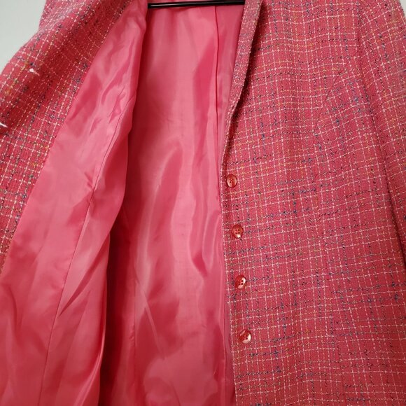 Sag Harbor Womens Pink Tweed Button-Front Blazer Size 8 - Picture 5 of 5
